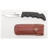 Image 4 : Lot of four knives including folding fisherman’s  knife, a Kershaw folder with leather belt sheath;