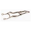 Image 1 : Horse bit and partial leather bridle; worn  condition.   Est.:  $50-$75.