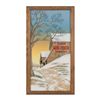 Image 1 : Framed colorful paint on canvas, signed H.  Hargrove of a barn in winter scene with “Chew Mail  Pouc