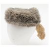 Image 1 : A raccoon skin cap; type likely sold at Disneyland  in the Frontierland portion of the park; for  th