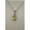 Image 2 : Exquisite Canary Yellow Sapphire and Diamond  Pendant with 1.79 carat pear shaped FINE bright  yello