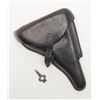 Image 1 : Luger black leather flap holster, proofed and  dated 1941; also stamped “P08”, in overall very  good