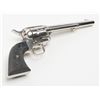 Image 7 : Colt SAA revolver, .45 cal., 7-1/2” barrel, nickel  finish, checkered hard rubber eagle grips, 4th