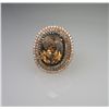 Image 2 : Extraordinary FINE Imperial Topaz and  Multi-Colored Diamond Ring with 12.75 carat Topaz   of rich g