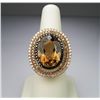 Image 4 : Extraordinary FINE Imperial Topaz and  Multi-Colored Diamond Ring with 12.75 carat Topaz   of rich g