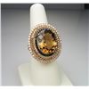 Image 7 : Extraordinary FINE Imperial Topaz and  Multi-Colored Diamond Ring with 12.75 carat Topaz   of rich g