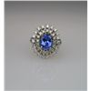 Image 1 : Fantastic Fine Tanzanite and Diamond Ring with  2.09 carat oval Tanzanite and 36 round cut  Diamonds