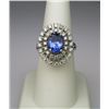 Image 2 : Fantastic Fine Tanzanite and Diamond Ring with  2.09 carat oval Tanzanite and 36 round cut  Diamonds