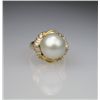 Image 2 : Sophisticated South Sea 12.00 mm Pearl and Diamond  Ring beautifully made with 16 round and baguette