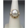 Image 3 : Sophisticated South Sea 12.00 mm Pearl and Diamond  Ring beautifully made with 16 round and baguette