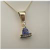 Image 1 : Contemporary Design Tanzanite and Diamond Pendant  with 1.00 carat Tanzanite with VS clarity with 6