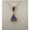 Image 2 : Contemporary Design Tanzanite and Diamond Pendant  with 1.00 carat Tanzanite with VS clarity with 6