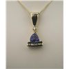 Image 3 : Contemporary Design Tanzanite and Diamond Pendant  with 1.00 carat Tanzanite with VS clarity with 6