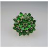 Image 1 : Gorgeous Green Tsavorite Garnet Cocktail Ring with  25 pear, marquise and round cut Garnets weighing