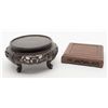 Image 1 : Antique Oriental stand, nicely pierced and floral  carved in very good condition.  Approx. 4” in  he