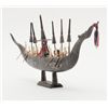 Image 1 : Carved wood and inlaid Japanese Emperor’s  boat  with oarsmen, tillerman, etc., on stand, approx.  2