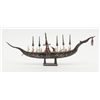 Image 2 : Carved wood and inlaid Japanese Emperor’s  boat  with oarsmen, tillerman, etc., on stand, approx.  2