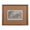 Image 1 : Framed and matted reproduction limited edition  (76/250) sketch of old buckboard by barns, hand  sig