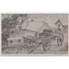 Image 2 : Framed and matted reproduction limited edition  (76/250) sketch of old buckboard by barns, hand  sig