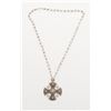 Image 1 : Sterling Silver Jerusalem cross, signed, with  chain and obtained in the Holy Land.        Est.:   $