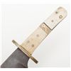 Image 4 : 20th Century reproduction of a clip point Bowie  knife with bone grips and simple brass cross  guard