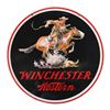 Image 1 : Large 2 sided color Winchester Western Advertiser,  enamel on metal of cowboy on galloping horse  ca