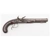 Image 1 : Un-touched English flintlock pistol, .60 cal., 9”  octagon barrel with gold hallmark and band on  ba