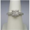 Image 1 : Finely Detailed Vintage Style Diamond Ring with 4  invisible set Princess cut Diamonds weighing  app