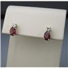Image 2 : Pair of FINE Oval Ruby and Diamond Earrings with 2  Rubies weighing approx. 2.35 carats total  accen