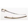 Image 2 : U.S. Eagle head sword with curved blade and brass  scabbard in overall good condition showing  engra