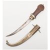Image 1 : Mid-eastern dagger with fancy copper decorated  over silver colored scabbard with wood grips and  sy