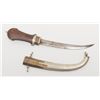 Image 2 : Mid-eastern dagger with fancy copper decorated  over silver colored scabbard with wood grips and  sy
