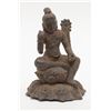 Image 1 : 17th to 18th century cast bronze and iron deity  probably of Buddha on Lotus petal with letter of  a