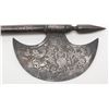 Image 3 : Nicely etched Indian battle ax approximately 100  years old showing dark patina. The etching shows