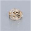 Image 1 : Modern Design buckle ring with diamonds and  sapphires, 10K; like new condition; from an  estate.