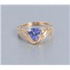 Image 1 : Fancy cut Tanzanite in custom 14K Ladies mount  with diamonds; very attractive; from an estate.