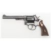 Image 2 : Smith & Wesson K-22 5-screw DA revolver, .22LR  cal., 6” barrel, blue finish, checkered wood  medall
