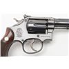 Image 5 : Smith & Wesson K-22 5-screw DA revolver, .22LR  cal., 6” barrel, blue finish, checkered wood  medall