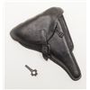 Image 1 : Luger black leather flap holster, proofed and  dated 1939, in overall very good condition with  take