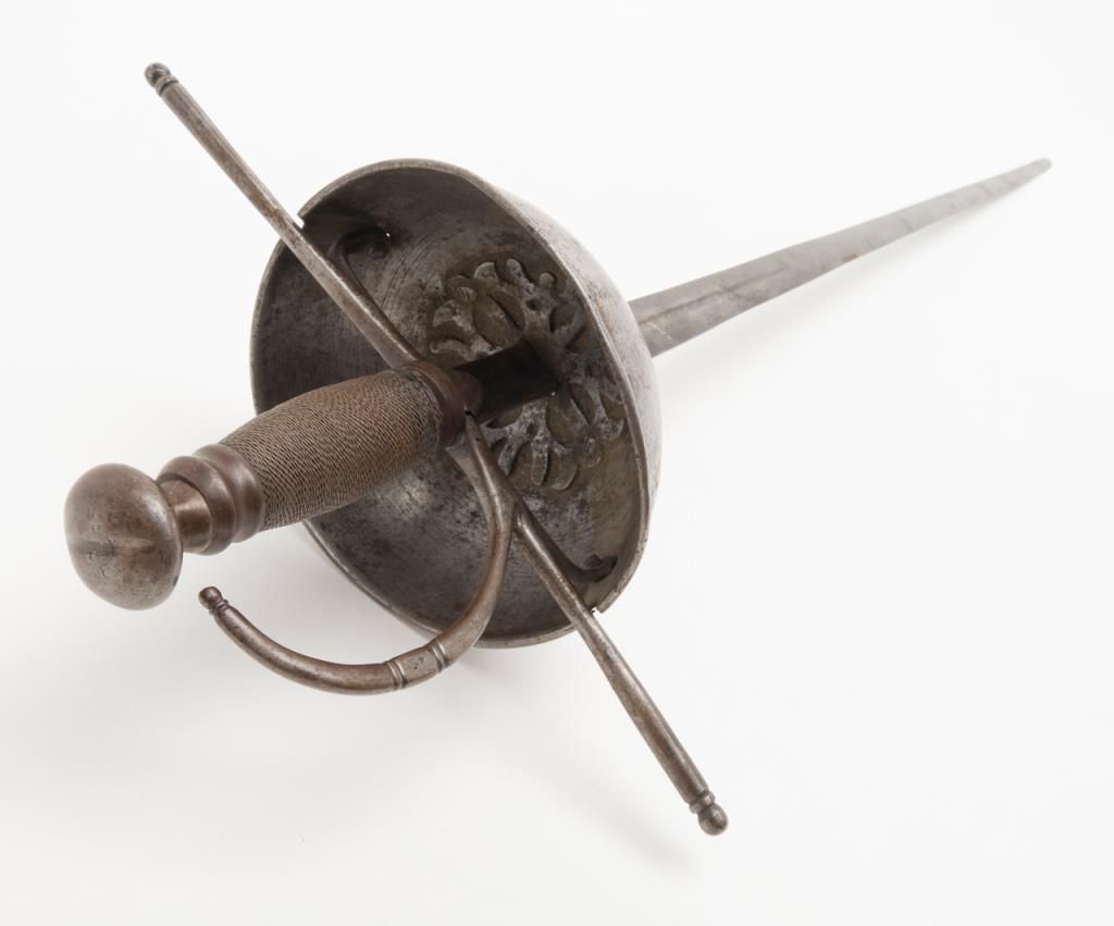 Spanish style cup hilt rapier blade signed in the blood groove but