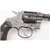 Image 6 : Factory engraved Colt Army Special DA revolver,  .38 cal., 4” barrel, blue finish, checkered black