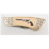 Image 2 : Franklin Mint Collector’s folding knife; Colt  trademark 1851 Navy Revolver, 4” with 3-1/2” clip  po