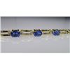Image 1 : Vivid Color Tanzanite and Diamond Bracelet with 3  oval Tanzanites weighing approx. 3.00 carats VS