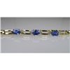 Image 3 : Vivid Color Tanzanite and Diamond Bracelet with 3  oval Tanzanites weighing approx. 3.00 carats VS