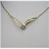 Image 1 : Dazzling High Quality Diamond Necklace with 25  brilliant baguette cut channel set Diamonds  weighin