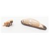 Image 1 : Fossilized marine ivory carvings (2) including a  small Walrus and a seal.     Est.:  $250-$500.