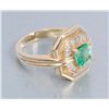Image 2 : Emerald & Diamond in 14K; elongated shaft to slip  over knuckles; beautifully designed.     Est.: