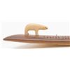 Image 2 : Small and delicate cribbage board with fossilized  ivory base and figure of a polar bear and seal  l