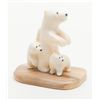 Image 1 : Polar Bears carved in Walrus ivory, approx. 2-1/2”  tall with fossilized ivory base.       Est.:   $