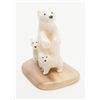 Image 2 : Polar Bears carved in Walrus ivory, approx. 2-1/2”  tall with fossilized ivory base.       Est.:   $